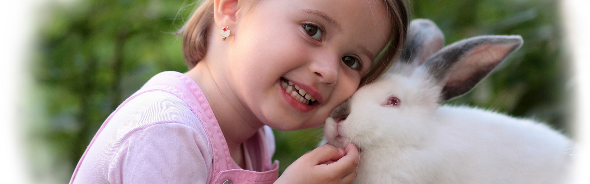 little girl with bunny